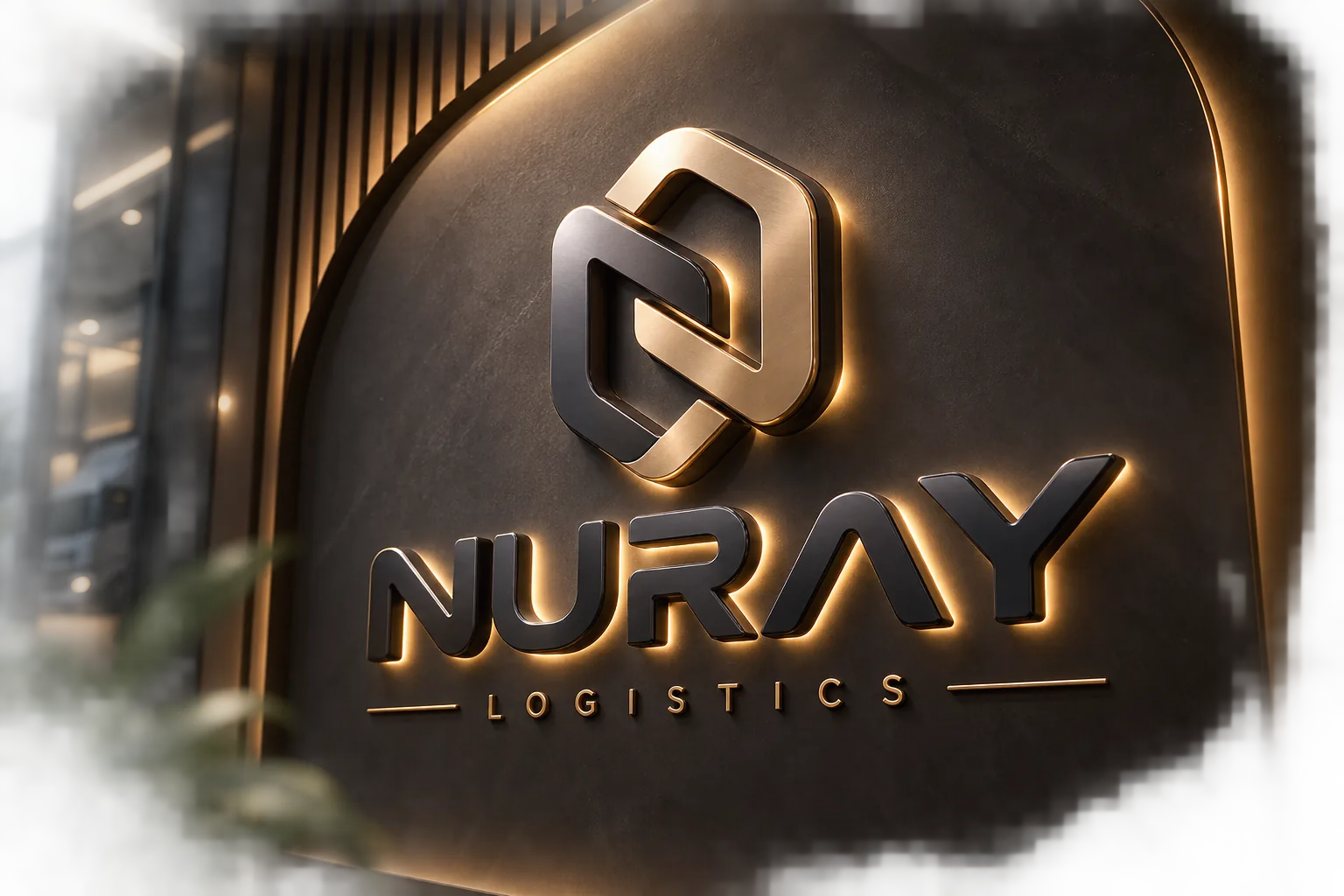 Nuray Logistics işıqlı 3D hərfləri