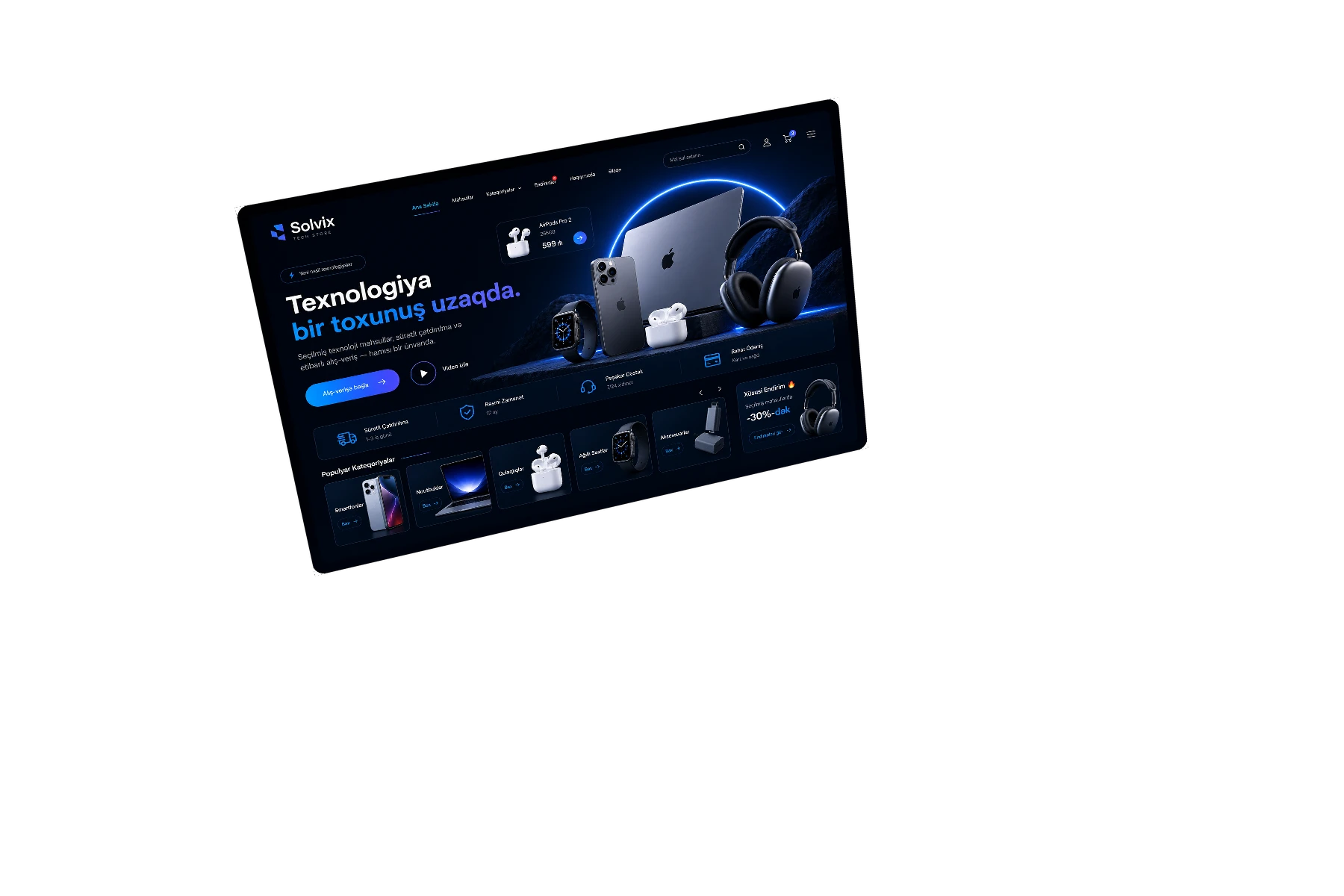 E-commerce desktop interfeysi