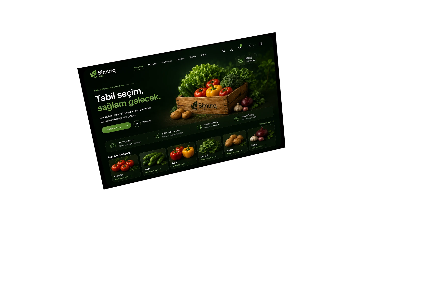 Website desktop interfeysi